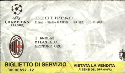 Biglietto stadio milan - biglietto, ac