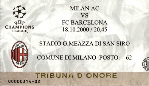 Biglietto stadio milan vs - stadio, ac