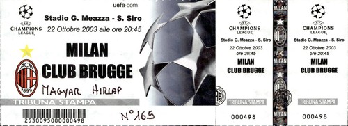 Biglietto stadio milan club - milan,