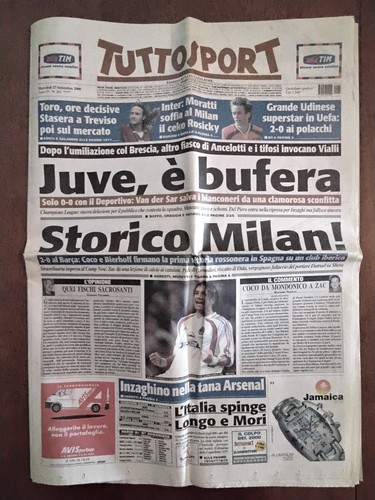 Tuttosport 2000 champions - tuttosport, 27/9/2000