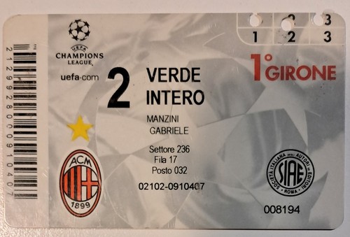 Tessere champions league milan - champions,