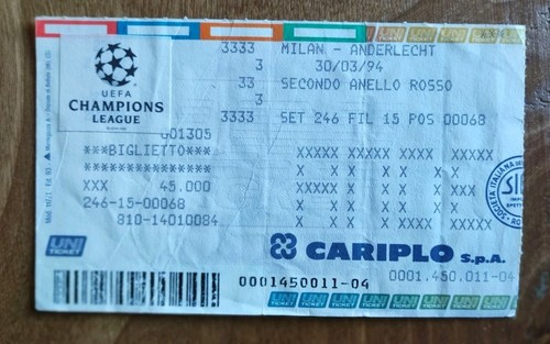 Biglietto calcio champions - biglietto,